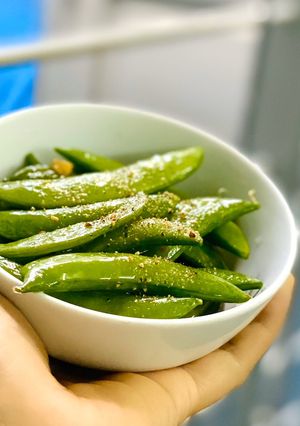 Hình của món Đậu Hà Lan Xào Tỏi.