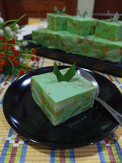 Foto resep Puding Pandan Roti, Pisang & Nangka