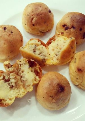 Hình của món Bánh khoai tây phomai nướng nhân tôm thịt cho bé.