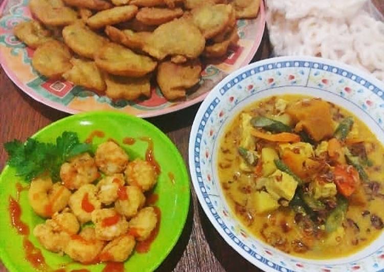 Sayur Lodeh, Udang Tepung dan Perkedel Tahu