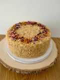 Napoleon cake with crème anglaise and white chocolate cream