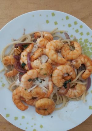 Une photo de Pâtes aux crevettes
