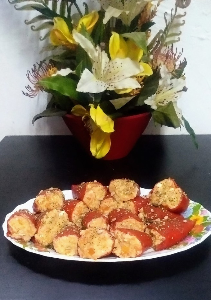 Una foto de Pimientos rellenos de ensaladilla