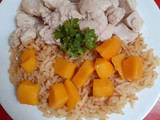 Pollo con arroz y mango