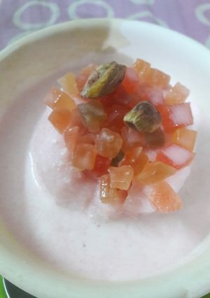 A picture of Instant Roohafza Kulfi.