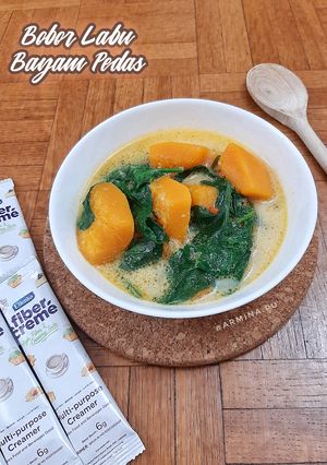 Foto resep Bobor Labu Bayam Pedas (Fiber Creme)