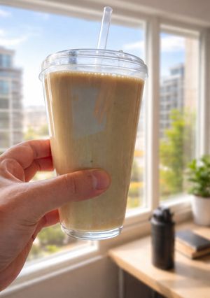 عکسی از دستور اسموتی موز–قهوه با سمنو ☕🍌