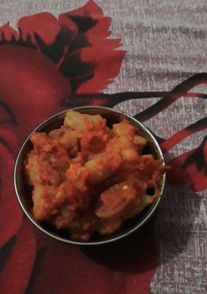 A picture of Navratri special aloo jamal kakdi.