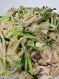 A picture of Cold Noodles & Shredded Chicken with Sesame Sauce 涼拌雞絲粉皮.
