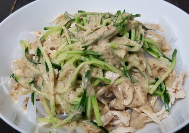 Recipe of Super Quick Homemade Cold Noodles &amp; Shredded Chicken with Sesame Sauce 涼拌雞絲粉皮