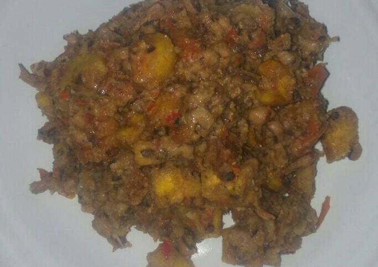 Recipe of Ultimate Fried beans with shrimps and plantain