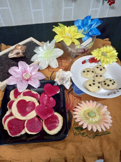 A picture of Vanilla Heart cookies Nutella cookies.