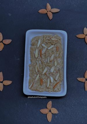 A picture of Chestnut Flour & Coconut Halwa.