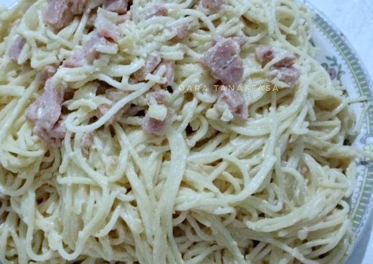 Spaghetti Carbonara porsi Mukbang🤤