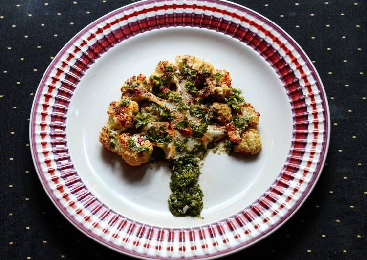 Simple Way to Make Homemade Cauliflower Steak with Chimichurri Sauce