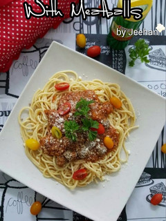 Foto resep Spaghetti Bolognaise with Meatballs