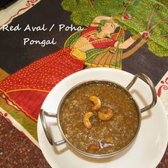 A picture of Red Aval / Poha Pongal.