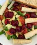 Ensalada de canónigos con cerezas