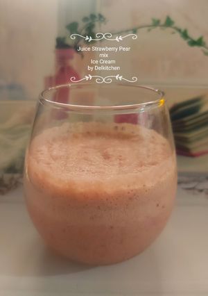 Foto resep Juice Strawberry Pear Mix Ice Cream