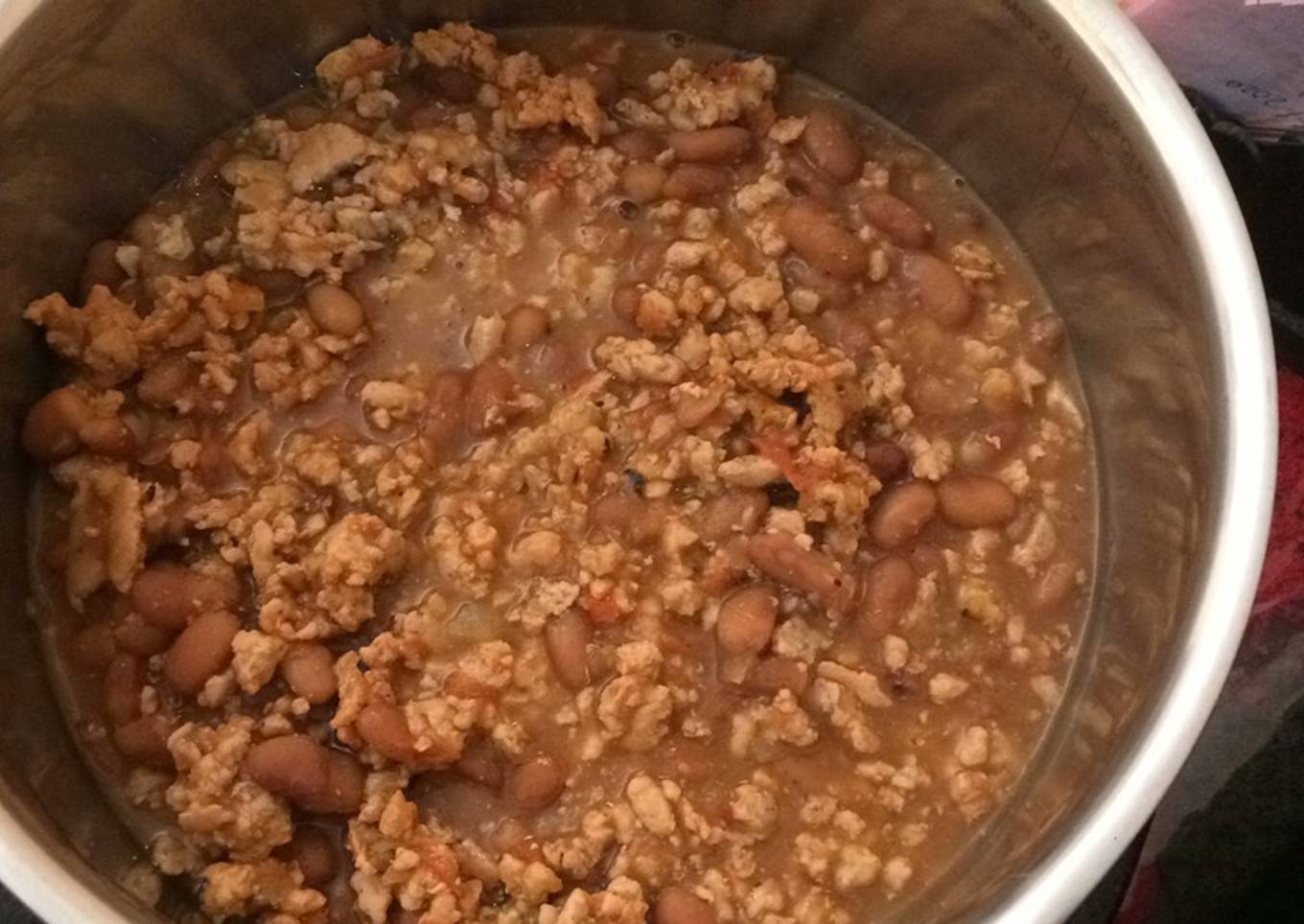 Carne molida en salsa con frijoles 2