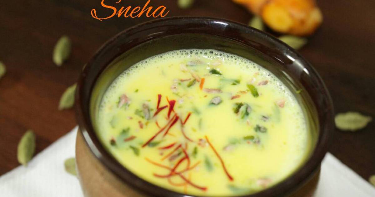 Turmeric Saffron Latte(Haldi kesar Doodh) Recipe by Sneha Satish Tiwari