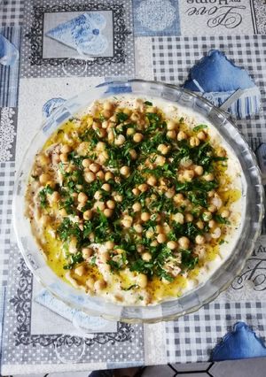 صورة لوصفة فتة حمص 😋❤️
