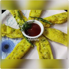A picture of Balekkayi Podi- Raw Banana Bajji.