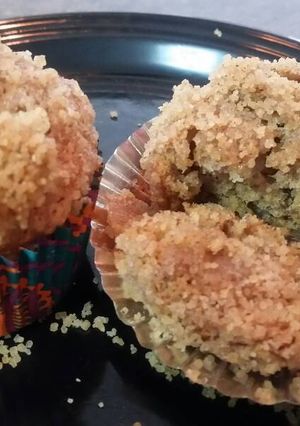 A picture of Delish~Crunchy Crumble Banana Sour Cream Muffins.