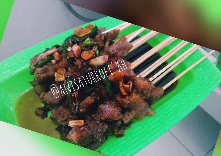 Resep Aneka Olahan Daging~Sate Daging Bumbu Sambal Kecap (Teflon) Lezat Sekali
