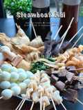 Steamboat Lidi (dengan Sos Hitam Manis, Sos Merah Pedas dan Sup)