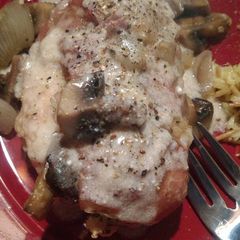 A picture of Prosciutto wrapped Chicken Breasts.