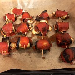 A picture of Involtini di melanzane (aubergine roll-ups).