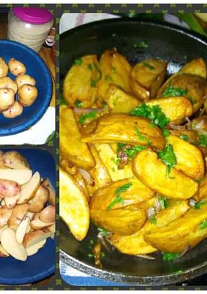 A picture of Potato cripsy wedges.