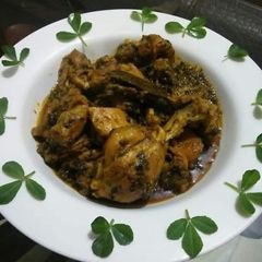 A picture of Methi Chicken💚🍀.