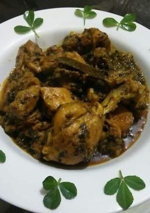 A picture of Methi Chicken💚🍀.