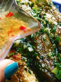 Hình của món Cà tím nướng mỡ hành.