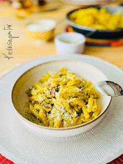 Una foto de Carbonara de pistachos 🧀 🧀