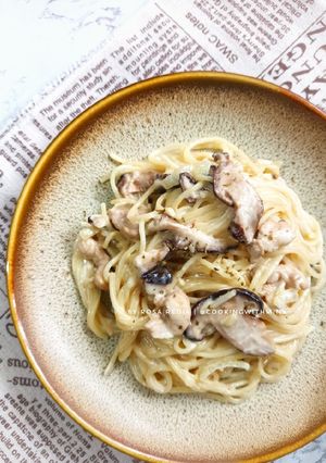 Foto resep Spaghetti Chicken Alfredo