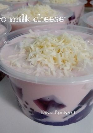 Foto resep Taro milk cheese aka ubee jelly salad