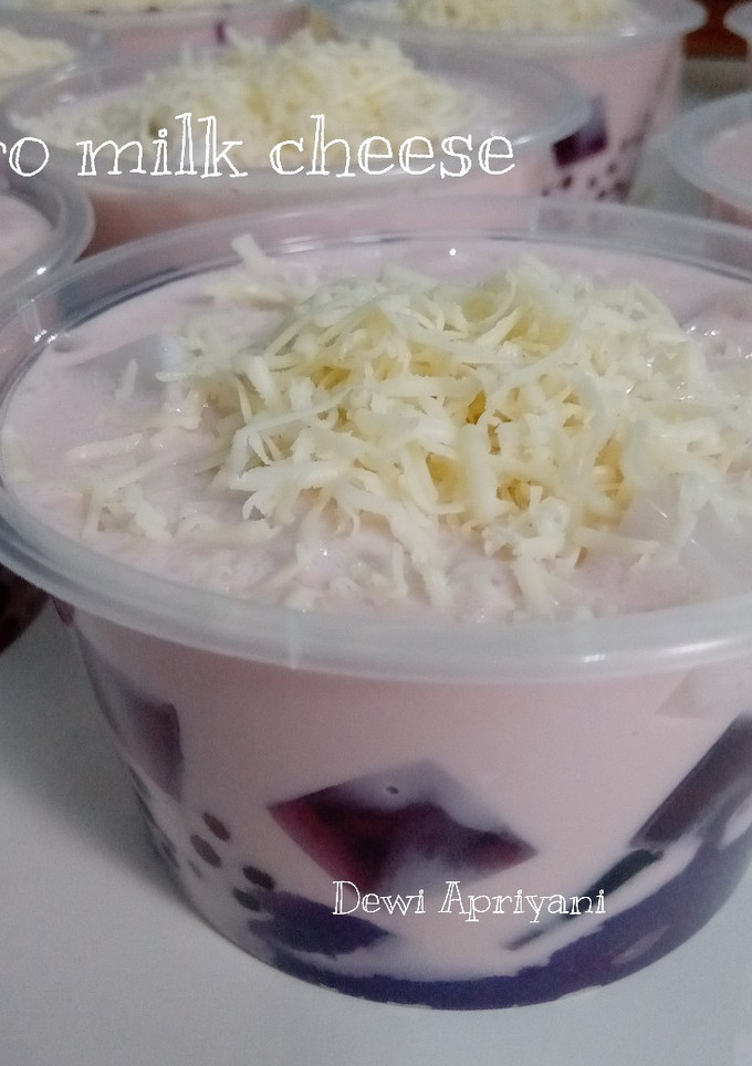 Foto resep Taro milk cheese aka ubee jelly salad