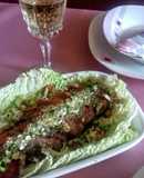 Mediterrán "Töltött- libamell"salátaágyon