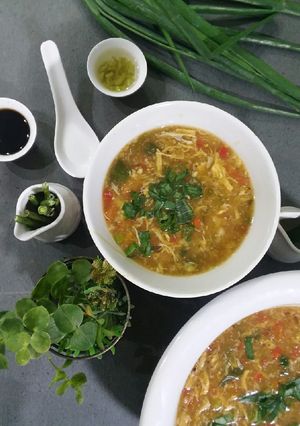 A picture of Hot and sour soup.