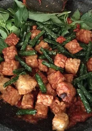 Foto resep Penyet Tempe & Kacang Panjang