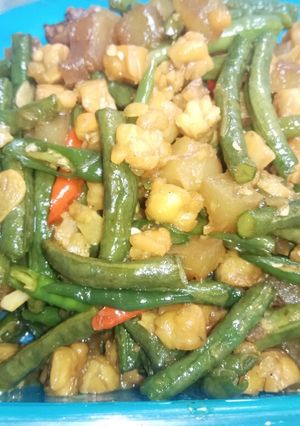 Foto resep Tumis kikil, kacang panjang, tempe