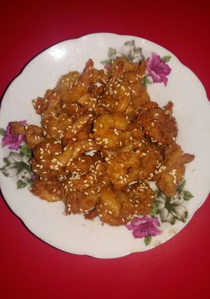 Foto resep Udang goreng madu wijen