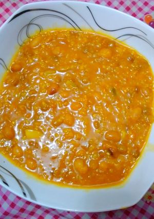 عکسی از دستور لوبیا چیتی با بلغور جو