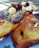 Torrijas en almíbar de limón con chocolate