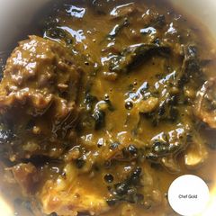 A picture of Bitter leaf soup.