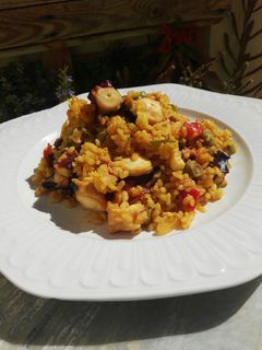Una foto de Arroz con pulpo