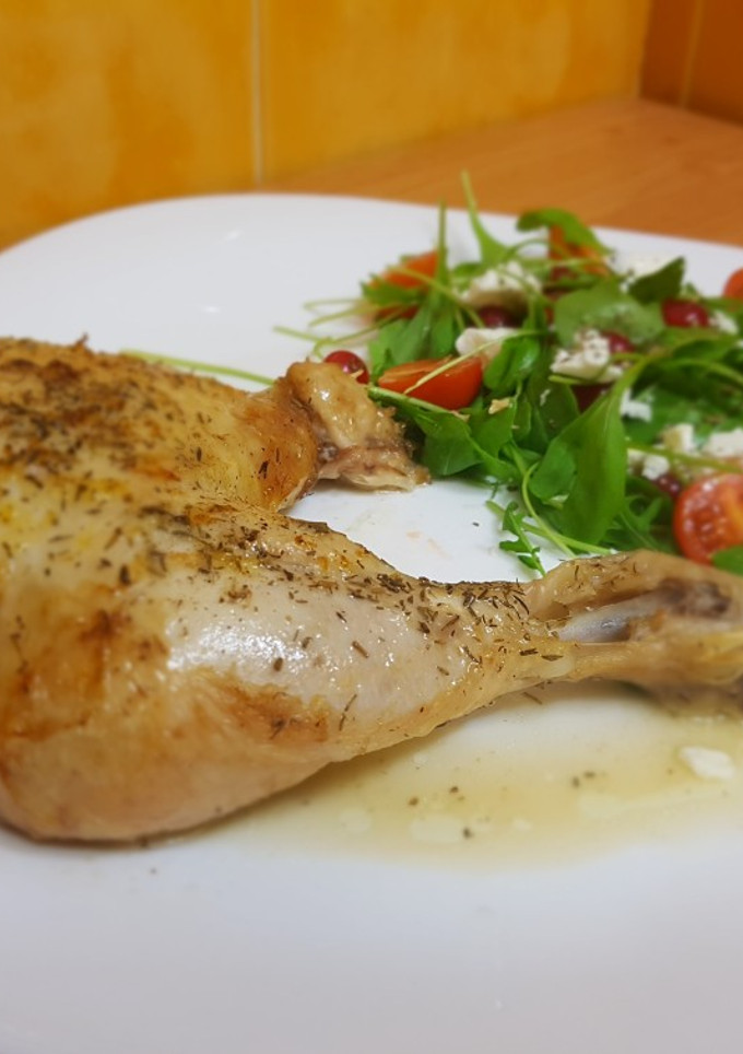 Una foto de Pollo asado al limón